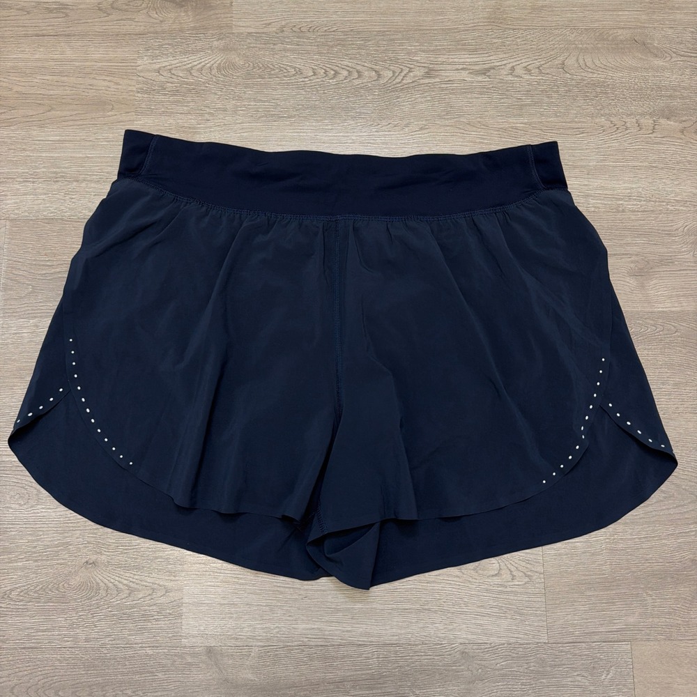 Lululemon Find Your Pace High Rise Shorts Womens 14 Navy Blue 3" Running